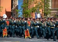 Military musicians on the parade, dedicated to the 73rd anniversary of the Victory in the Great Patriotic War.